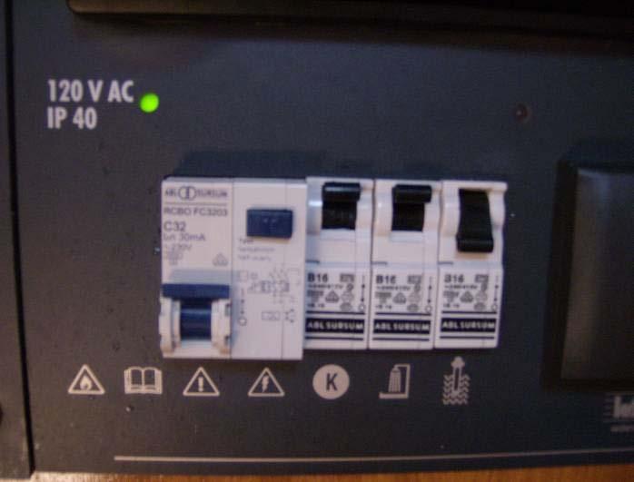 110v breakers Main breaker, leave on at all times 110 volt breakers, ensure these