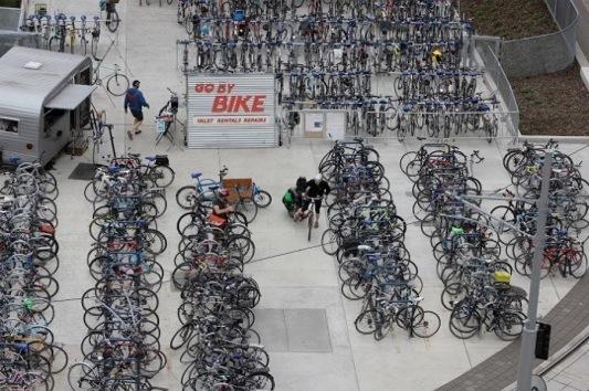 How many bicycles Go By Bike bike valet at Portland s Aerial