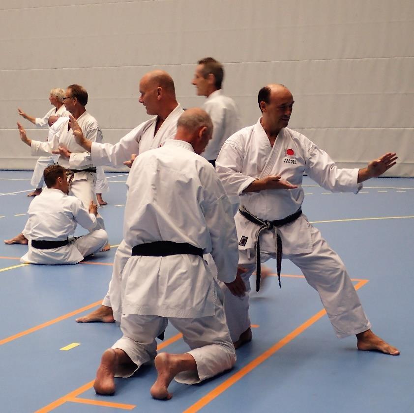 JKA Sweden Shinakai members training basic kihon.