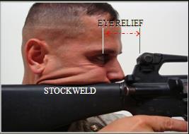 7 FACTORS TO SHOOTING POSITIONS 5) Stock weld and eye relief (cont d)