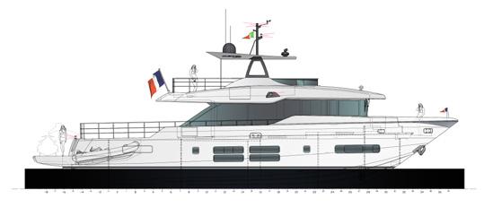76' GT Oceanic Fast Expedition Short specifications The displaning hull concept, unique to Oceanic Yachts, reduces the boyancy of the aft section of the hull when running at displacement speeds.