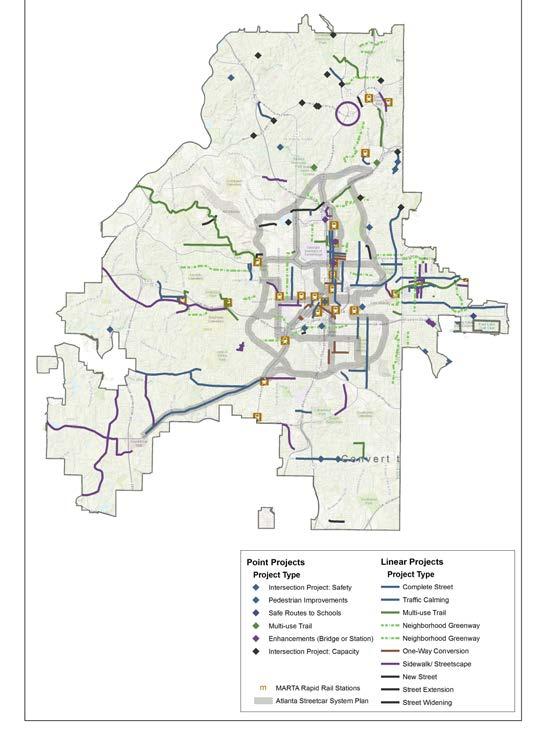 City of Atlanta Five Year TSPLOST Project List Potential Transportation Projects Project Type Number of Projects Length (miles) Cost Estimate TSPLOST Cost Complete Street 33 37.
