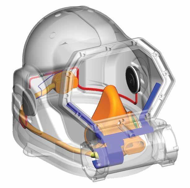 74 Aqua Lung G3000SS Diving Helmet Operations & Maintenance Manual APPENDIX B INNER COMPONENTS 29 40 COMMUNICATIONS KITS SEE APPENDICES L & M 39 30 38 37 36 VALVE ASSEMBLY PN AP0271 INCLUDES KEY # 36