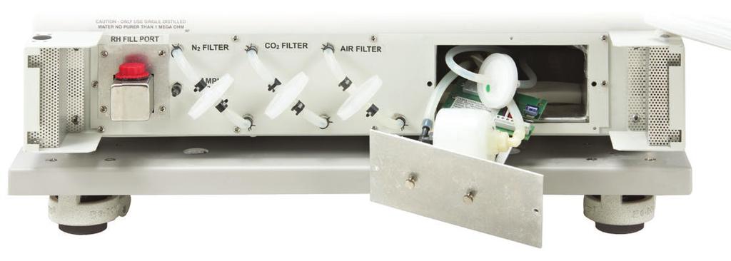 [A] [B] [C] HEPA Filtered Air Chamber Sampled Air [A] Air Pump [B] HEPA Filter [C] Bay [D] Water Pan [E] Air Inlet Tube Shelves and water pans