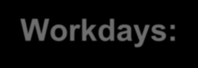 Workdays: Workday Policy Workday age requirement increased from 65 to 75 years of age effective January 2017 Workday Fee of $50 billed January of each year for previous year Quarterly