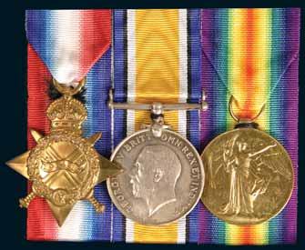 4027 Trio: 1914-15 Star; British War Medal 1914-18; Victory Medal 1914-19. Named to 720 PTE G. Klug 31BN. A.I.F. no ribbons. Extremely fine.