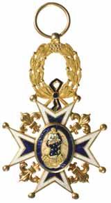 4140* Spain. Order of Charles III Commander (neck badge), silver gilt and enamel. No ribbon. Extremely fine. $300 4141 Vatican.