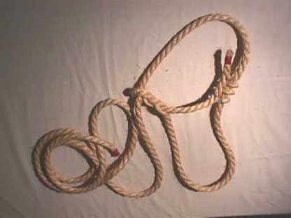 9. Put a hog ring as close to the last loop as possible. Then cut off the extra rope.