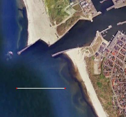 This equilibrium depth is reached when the sediment transport capacity in front of the harbour is similar to the updrift transport