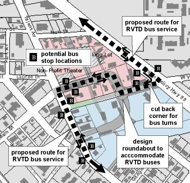 Page 23 The physical design features needed to support the desired bus service should be incorporated in Master Plan area street improvement plans.