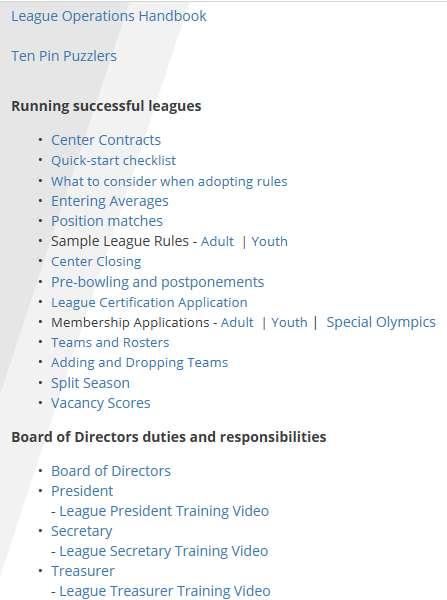 Excellent resource to run a successful league Available on Bowl.com League Resources Handbook PDF format at yumausbc.