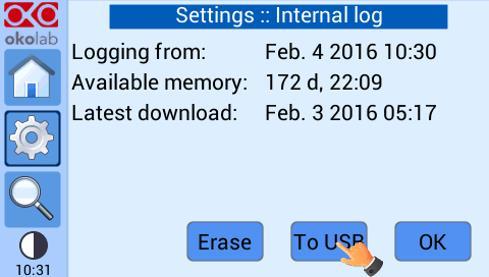 (a) Figure 53. Download to USB You can activate the logging also on the USB stick, by flagging on USB pen drive, see Figure 54(a). (a) Figure 54. Logging on USB drive.