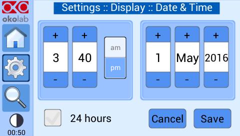 2. Set the values, as shown in Figure 62 3. Click on Save to save or Cancel to undo (a) Figure 62. Select Date&Time configuration. Tip 11.