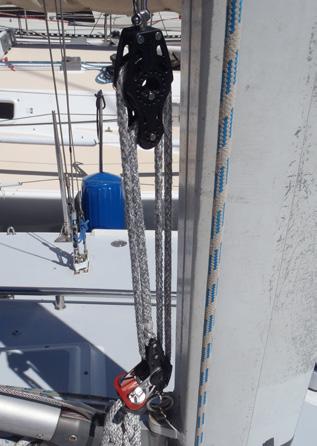 A standard shackle will cause a hard spot at the top of the jib as the sail is torqued.