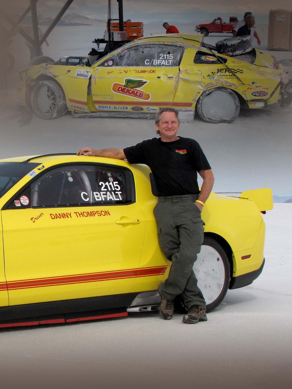 Danny was able to drive a Mustang 251 MPH at Bonneville in 2008. In 2010 he brought this car to beat that speed and lock it in with a back up run. Unfortunately, at 264.