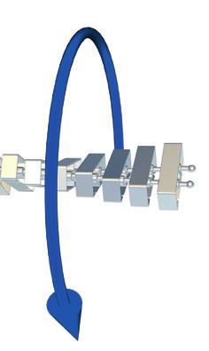 The Cube 3D chain link can be extended to offer maximum flexibility and compressed to create a closed cable