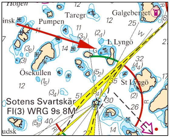 Insert underwater rock 58-33,286N 11-13,334E Amend 3 and 6 m depth contour as shown in chartlet Bsp Västkusten N 2014/s13 L Lyngö, Hamburgsund W * 9756 Chart: 937 Sweden. Skagerrak.
