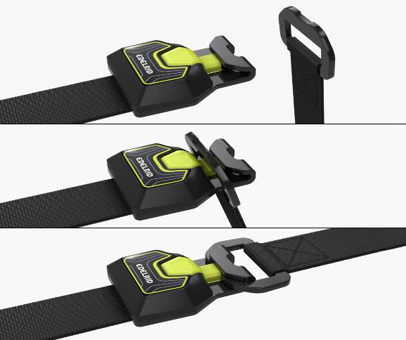 Closing the harness The BIPRO 3 has the reliable ADVANCE Get-Up closure system with two Edelrid Triple-Lock buckles.