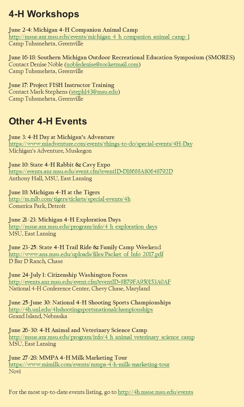 8 STATEWIDE CALENDAR OF EVENTS