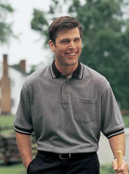 «330 PRODIGY Men s 8 oz. 60% cotton/40% polyester golf shirt with left chest pocket.