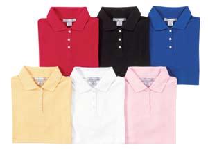 Features a narrow three-button placket and square hemmed bottom.