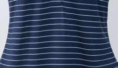 100% polyester yarn-dyed golf shirt with three-color stripe body.