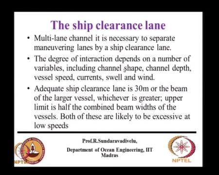 (Refer Slide Time: 13:20) So for multi channel you have to separate maneuvering lanes by a ship clearance lane.