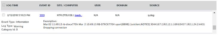 Sample logs: Figure 15 Alerts Riverbed SteelHead: Blacklist IP Activity - This alert will generate when an IP address is added to the blacklist.