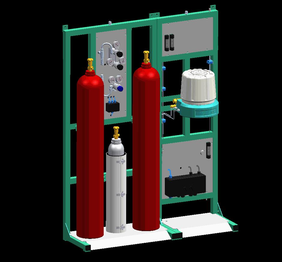 The device cannot operate without carrier gas, because of that it is recommended to have always two carrier gases cylinders available with an easy switch system from one cylinder to the other.