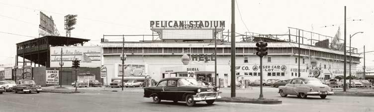 on the mound, Pelican Stadium.