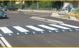 Installation of a speed hump, speed bump, speed table, and application of a visual traffic calming