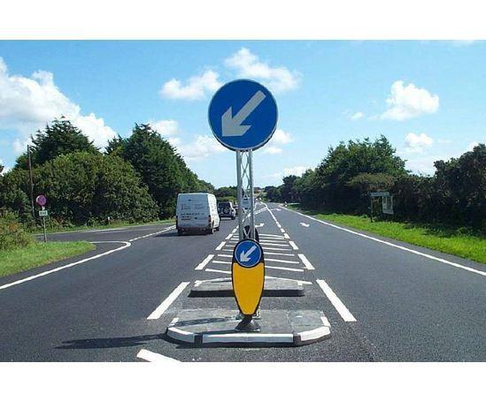 For effective channelization, traffic island, line marking and traffic signs can be utilized.