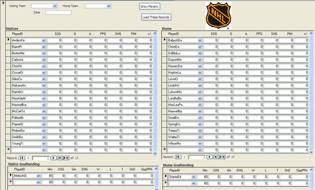 How to Use My MS Access Hockey Statkeeper You need to have MS Access to use this hockey statkeeper, but if you do, I think you will find it pretty easy to use.
