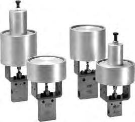 These piston air operators provide remote automatic on/off operation of valves and can be controlled by means of an air regulator, an electrical solenoid, or a manual low pressure valve in the user s