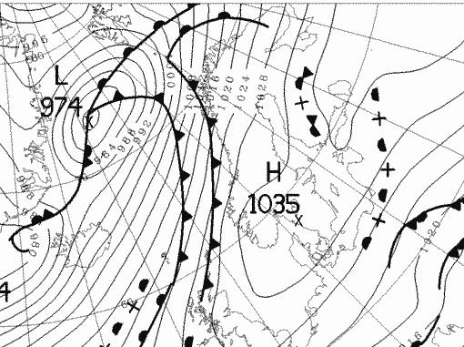 Surface weather map (24 Oct.