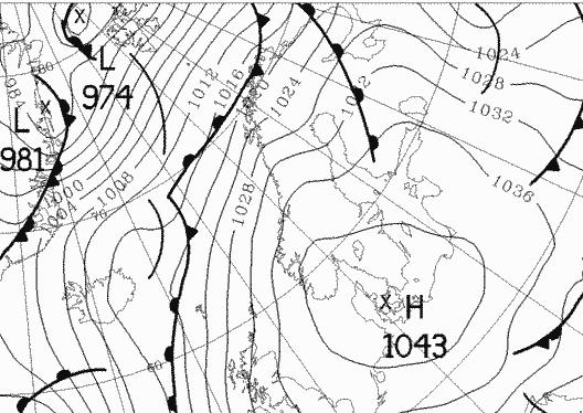 Surface weather map (16 Dec.