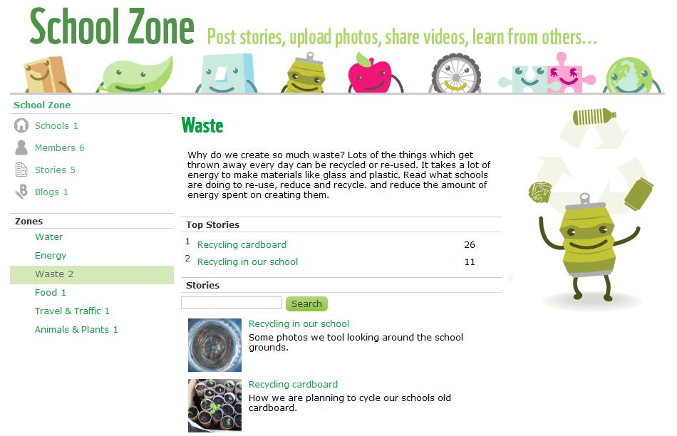 Step Seven Visit the Story Zones: Your newly created story will not only appear on your Green Ambassadors school page, but also in the School Zone s story library alongside all other Ambassador s