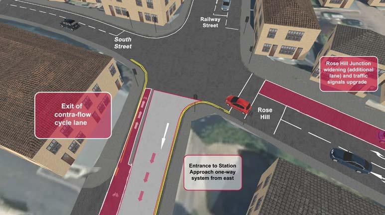 Modification of the existing signal arrangement at the eastern junction is required to accommodate the proposed one-way system and also the exit of cyclists from the contraflow cycle lane at this