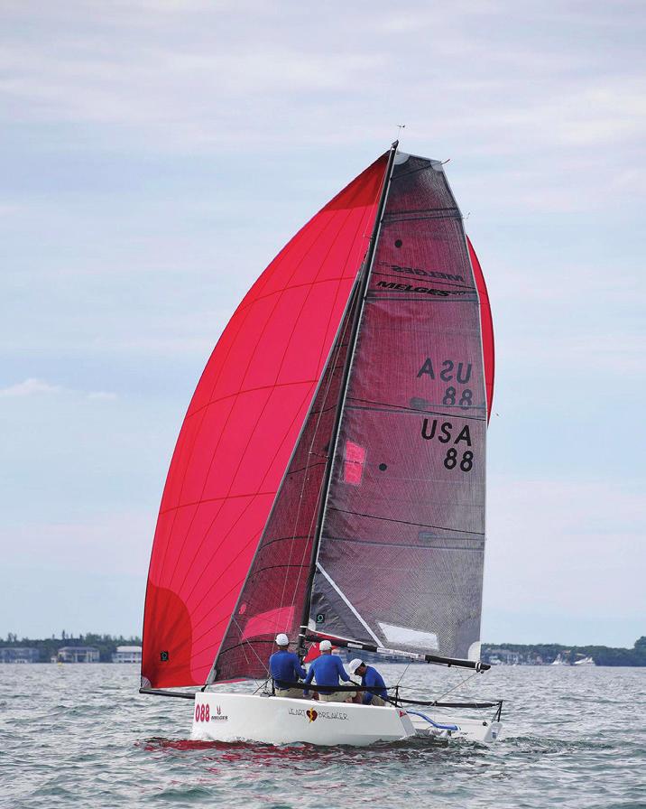 Canary on the Biscayne Bay coal mine course T he first sign of winter racing at the Coconut Grove Sailing Club has been heralded by the annual return of the International Melges 20s fleet to the