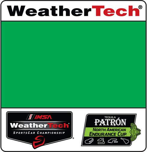 Tequila Patrón North American Endurance Cup logo Lockup of number panel with WeatherTech logo on top 5.9.2.