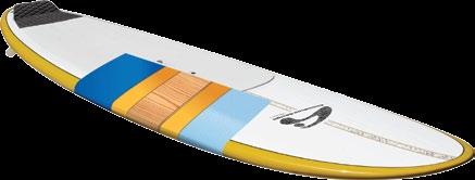 Reduced volume makes the board quite light (less than 25 pounds), while increased tail rocker makes it easier to maneuver in