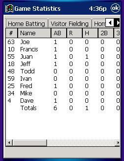130 of 247 Dave grounds out '6-3' to end the inning. 132 of 247 Select 'View Box Score...' to bring up the game stats.