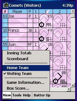 Select 'ok' and close the window. 135 of 247 Notice that the 'PB' stat for the catcher is '2'.