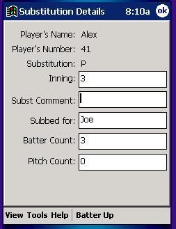 batter. It's rare, but a pitcher can be substituted DURING a player's at bat.