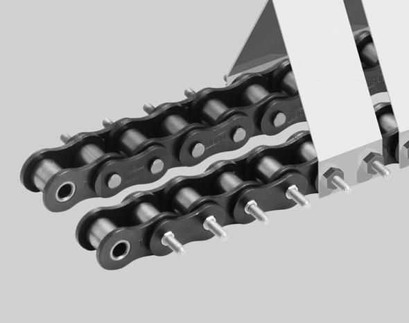 Chain with upper-layer attachments (stainless steel)