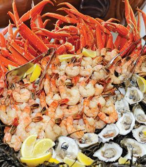 First Friday Seafood Buffet Buffet Opens at 6:00pm Adults $29.95 Kids 12 and under $14.