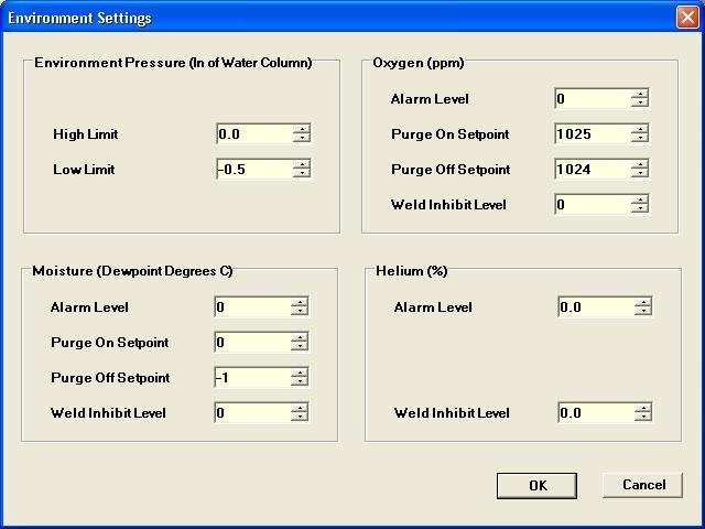 Environment Settings The Environment Settings dialog window is accessed by clicking the GloveBox Main window menu and select Environment Settings.