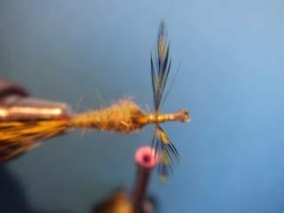 use saddle hackle or the smaller hackles at the base of the cape, because they will not present a solid silhouette.