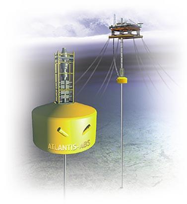 of the well casing, e.g. the 20 casing, is used as a tether to anchor this new seabed. An artist impression of the ABS drilling system is shown in Figure 1.