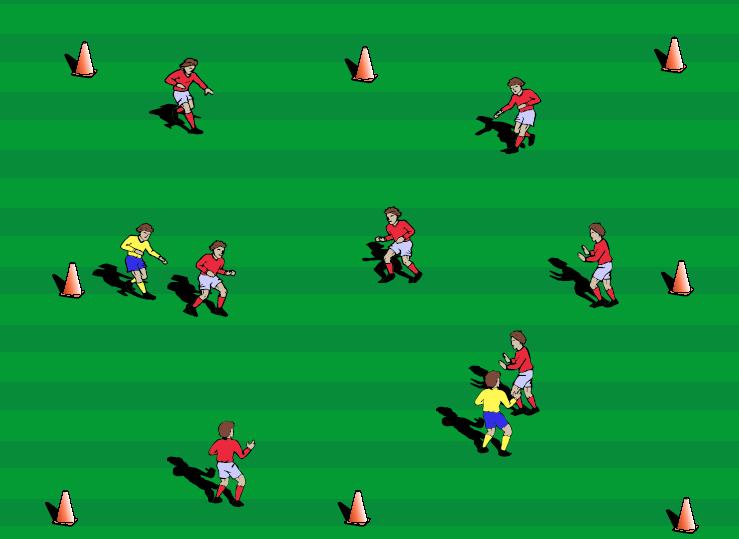 Practice 4 Warm Up Cops and Robbers Duration 15m Area Size 15x15 Players -14 Players inside a grid (no ball) 2 players in a different color are Cops All the others are Robbers The robbers have